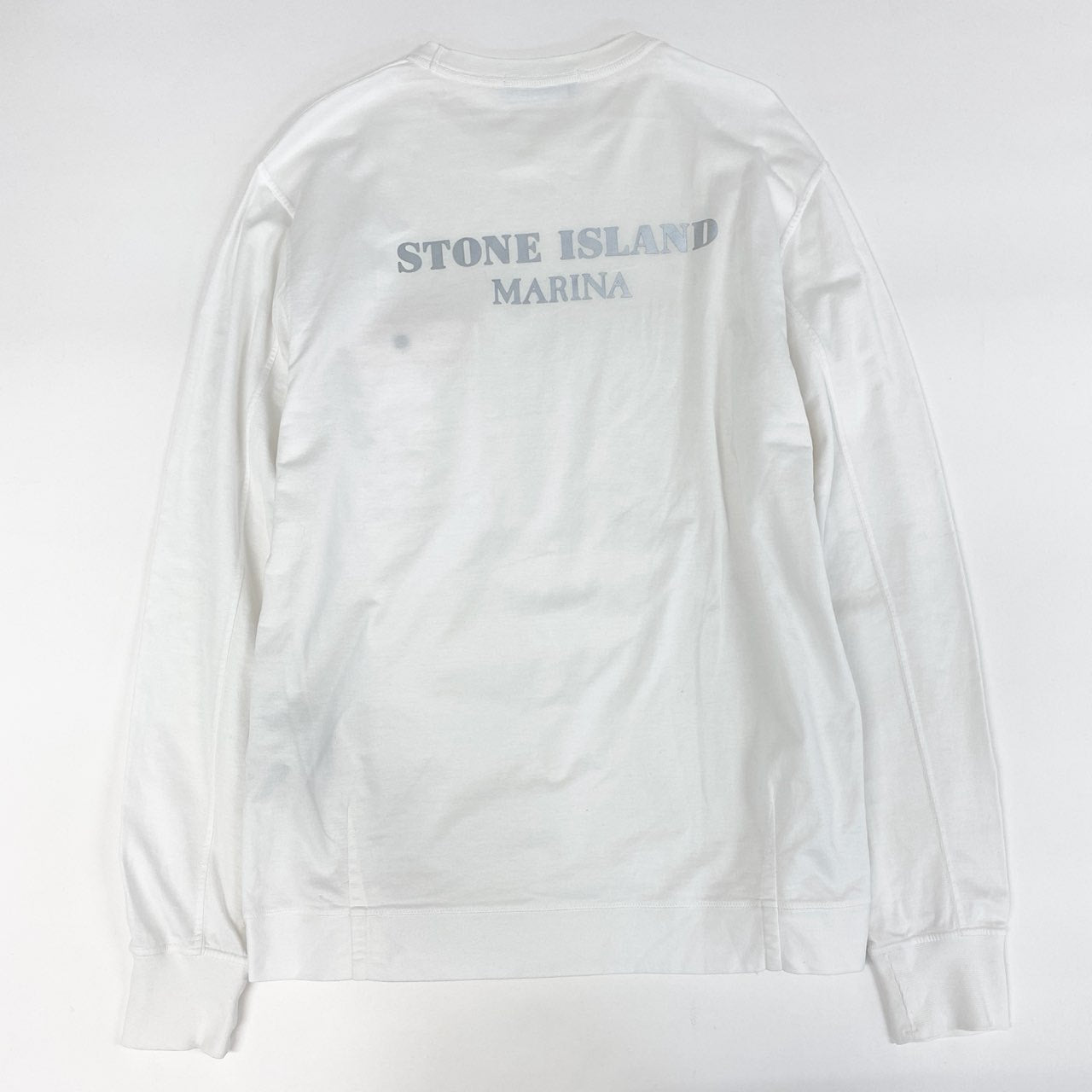 19g28 STONE ISLAND ストーンアイランド 長袖Tシャツ ロングスリーブカットソー トップス バックロゴ サイズL ホワイト コットン100 メンズ 紳士服