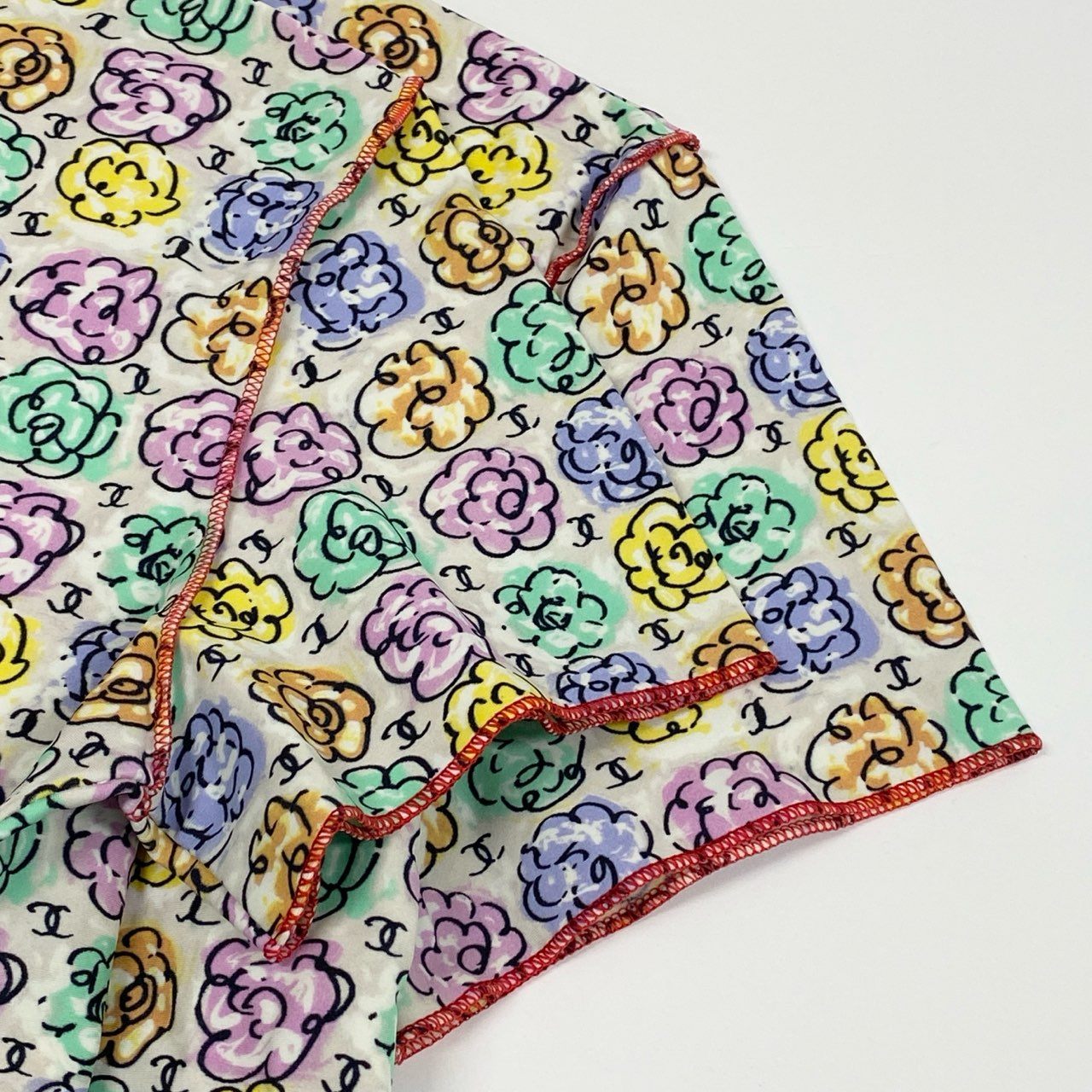 Cb19 CHANEL シャネル 2000年SS 00S P11246 マイヨ素材 ココマーク カットソー Tシャツ サイズ44 マルチカラー レディースta1