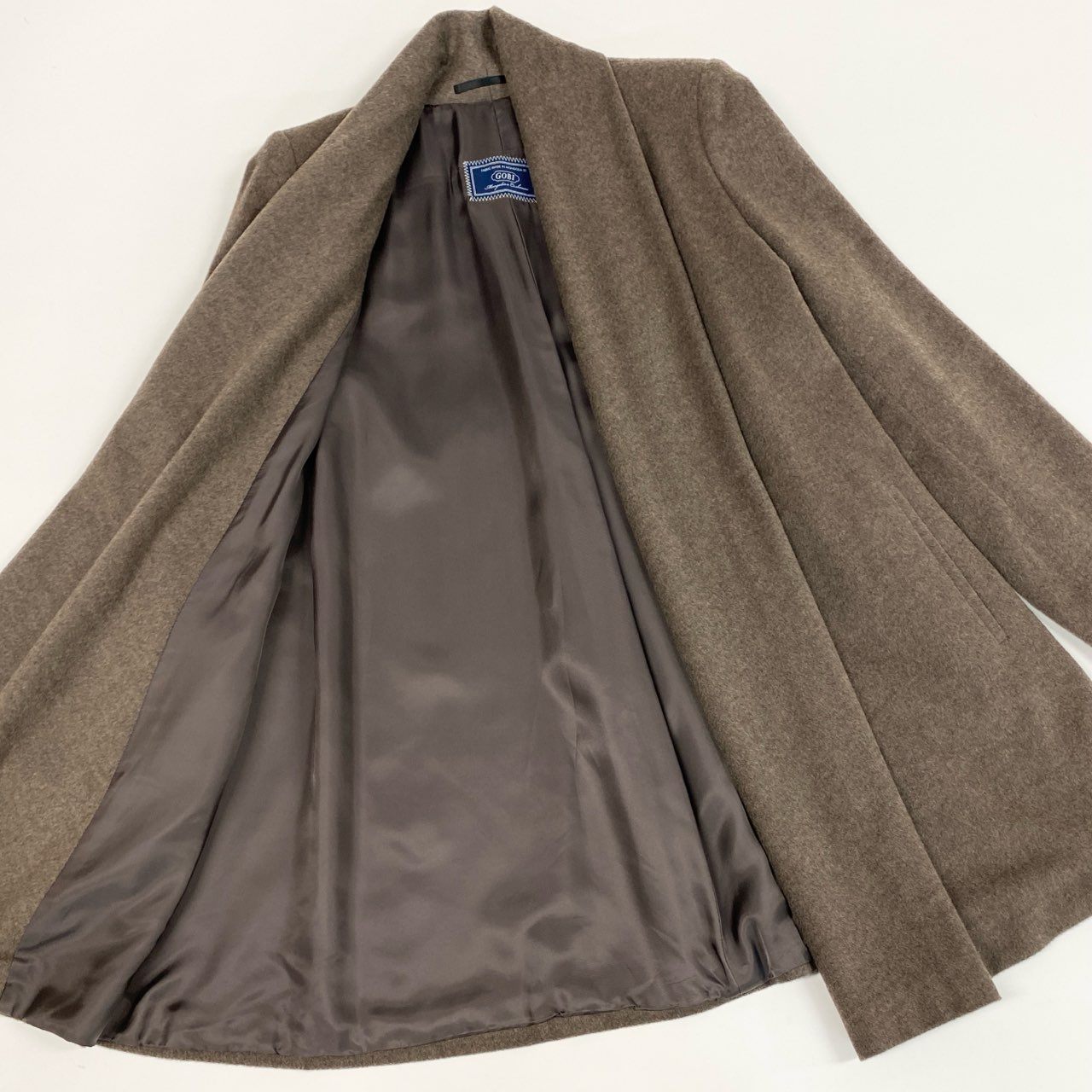 84j5《美品》 GOBI ゴビ 総カシミヤ ジャケット ハーフコート  Mサイズ ブラウン カシミア100 レディースo07t