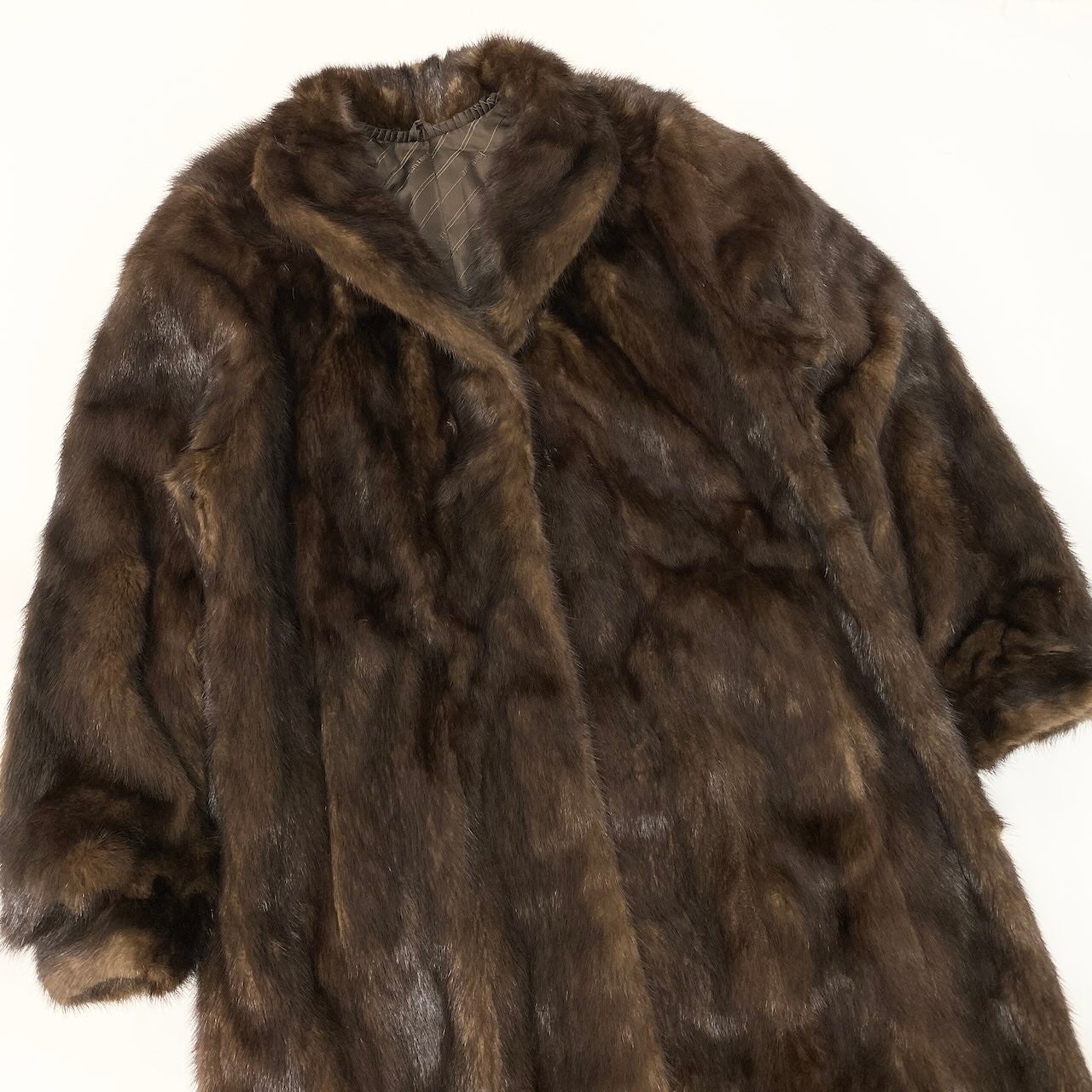 47c18 超ロング デミバフミンク ファーコート 丈120cm サイズ11 ブラウン 本毛皮 Mink Fur Super Long Coatt18r