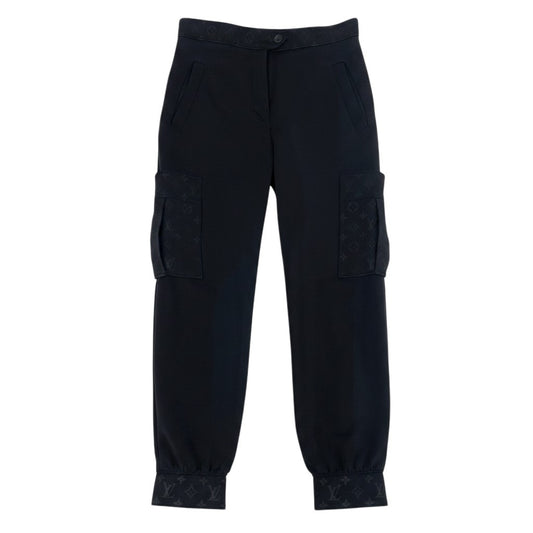h17 定価￥314,600 LOUIS VUITTON ルイヴィトン モノグラム ディティールカーゴパンツ Monogram Detail Cargo Pants size 38 ブラックt18r