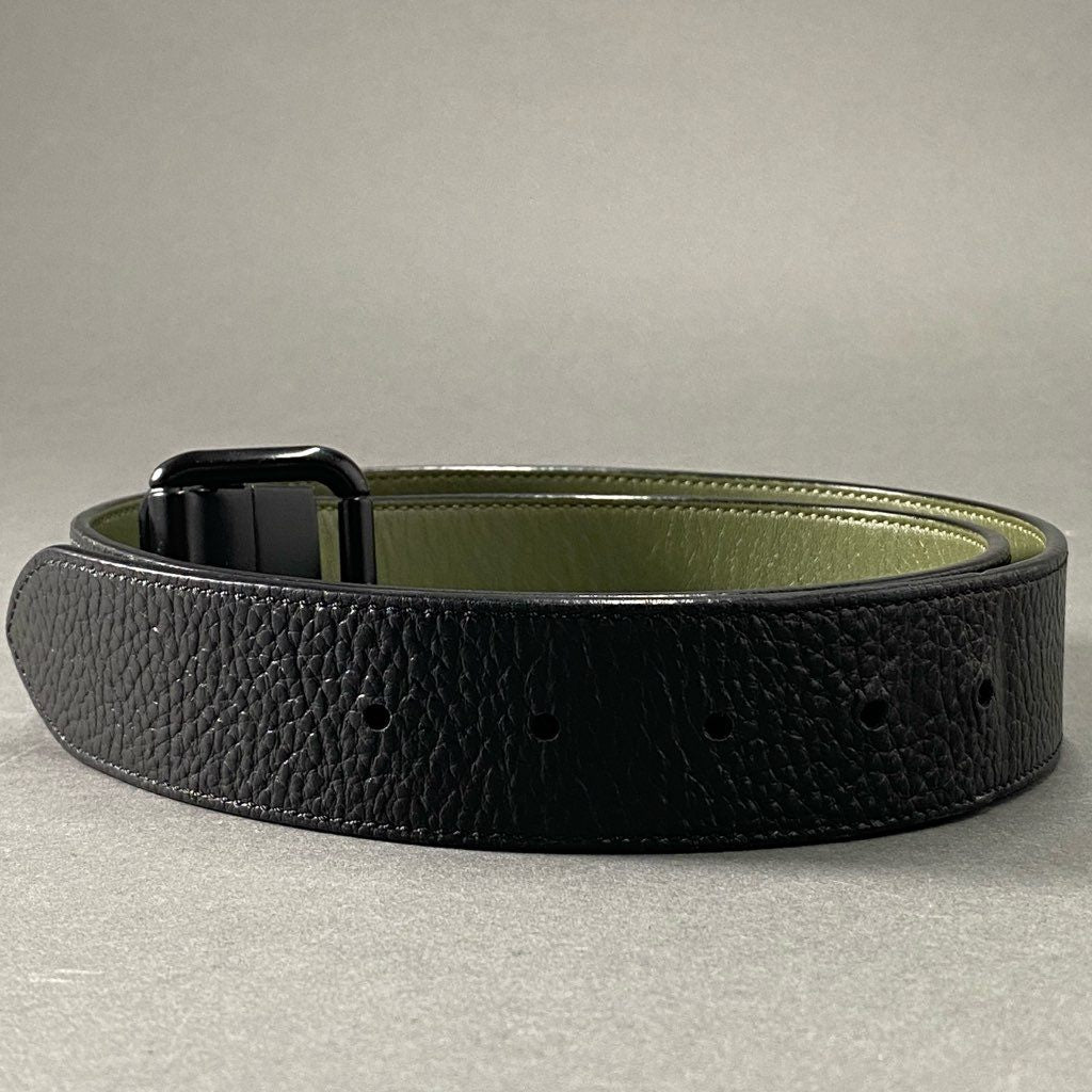 i3 COACH コーチ リバーシブル レザーベルト ブラック グリーン Leather Belt 小物