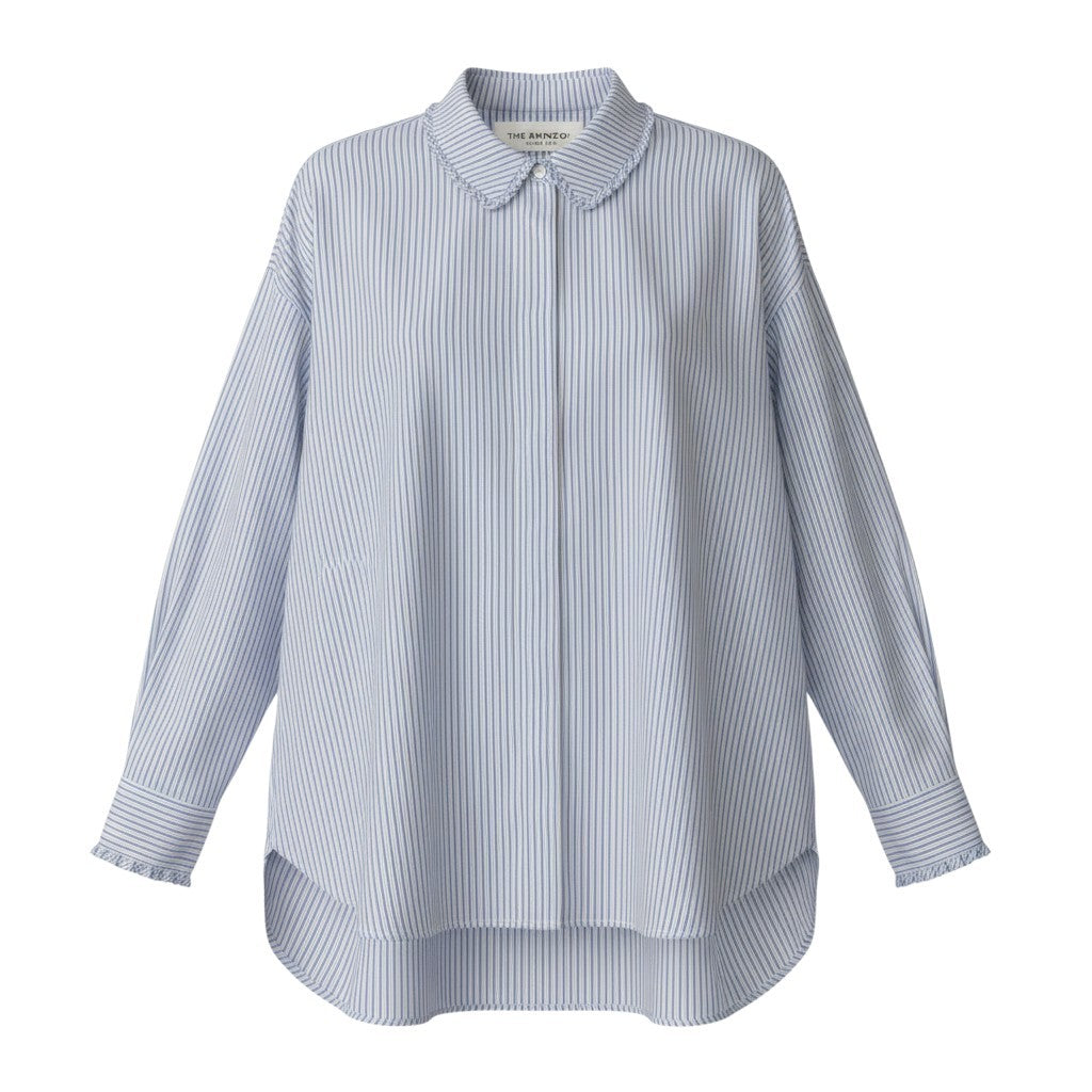 77h9 《美品》 THE SHINZONE ザシンゾーン フリルカラーブラウス 23AMSBL05 サイズFO ホワイト FRILL COLLAR BLOUSEt18r