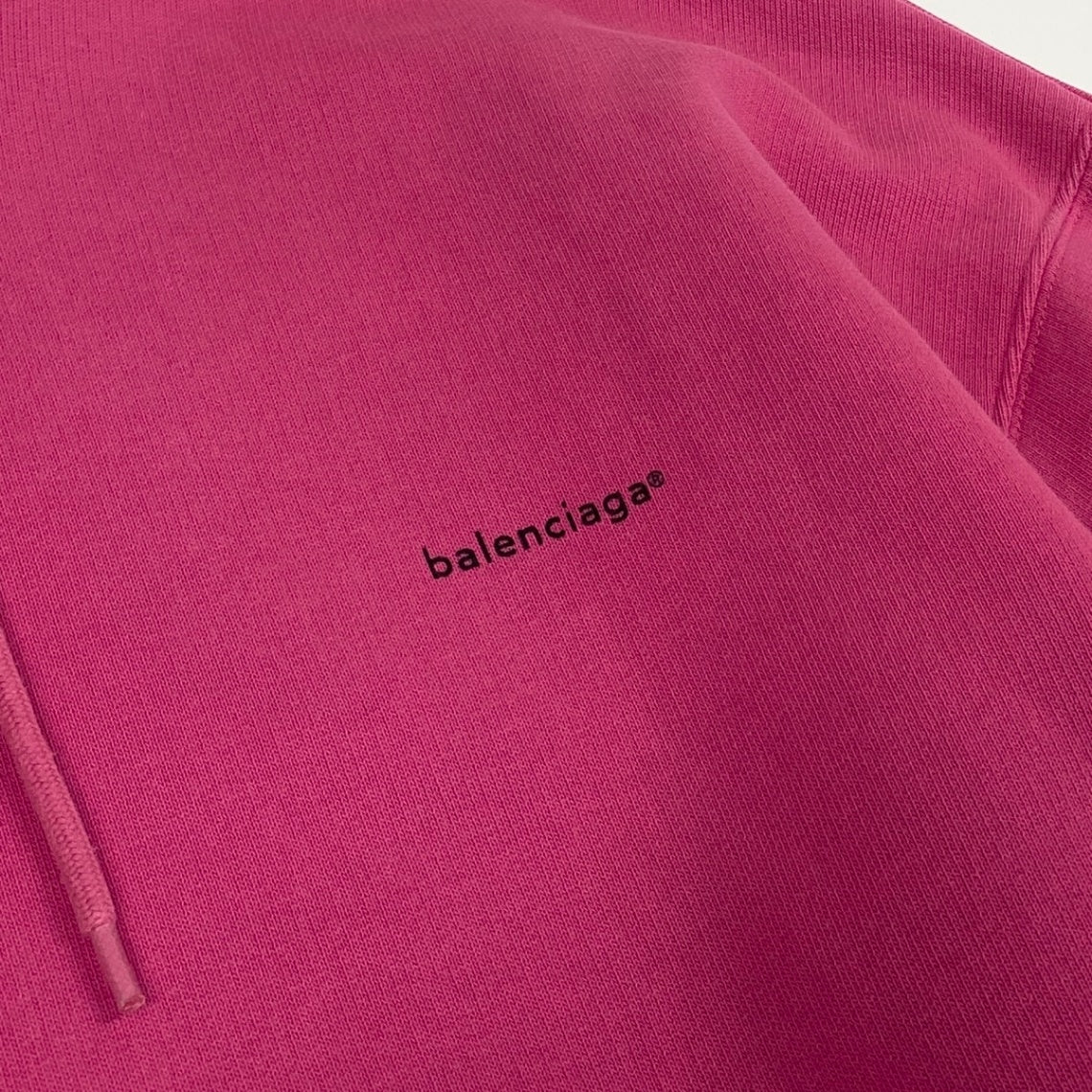 60f2 BALENCIAGA バレンシアガ プルオーバーフーディー パーカー スウェット ブランドロゴ  Mサイズ ピンク コットン100％ メンズ 男性用o07t