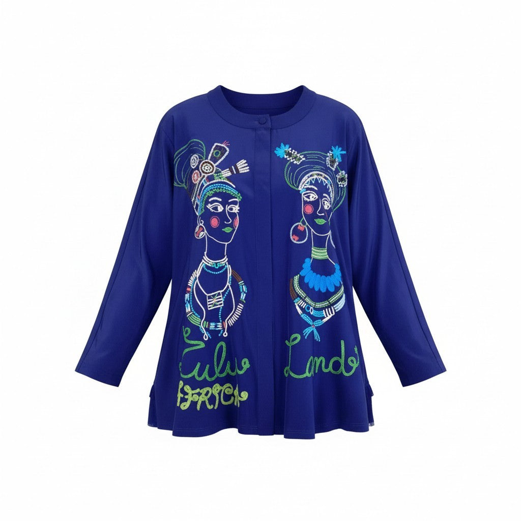 2k19《美品》 TOKUKO 1er VOL トクコプルミエヴォル 長袖シャツ ブラウス 裾シアー切替 Aライン 身幅ゆったり 9 ブルー レディースu02t