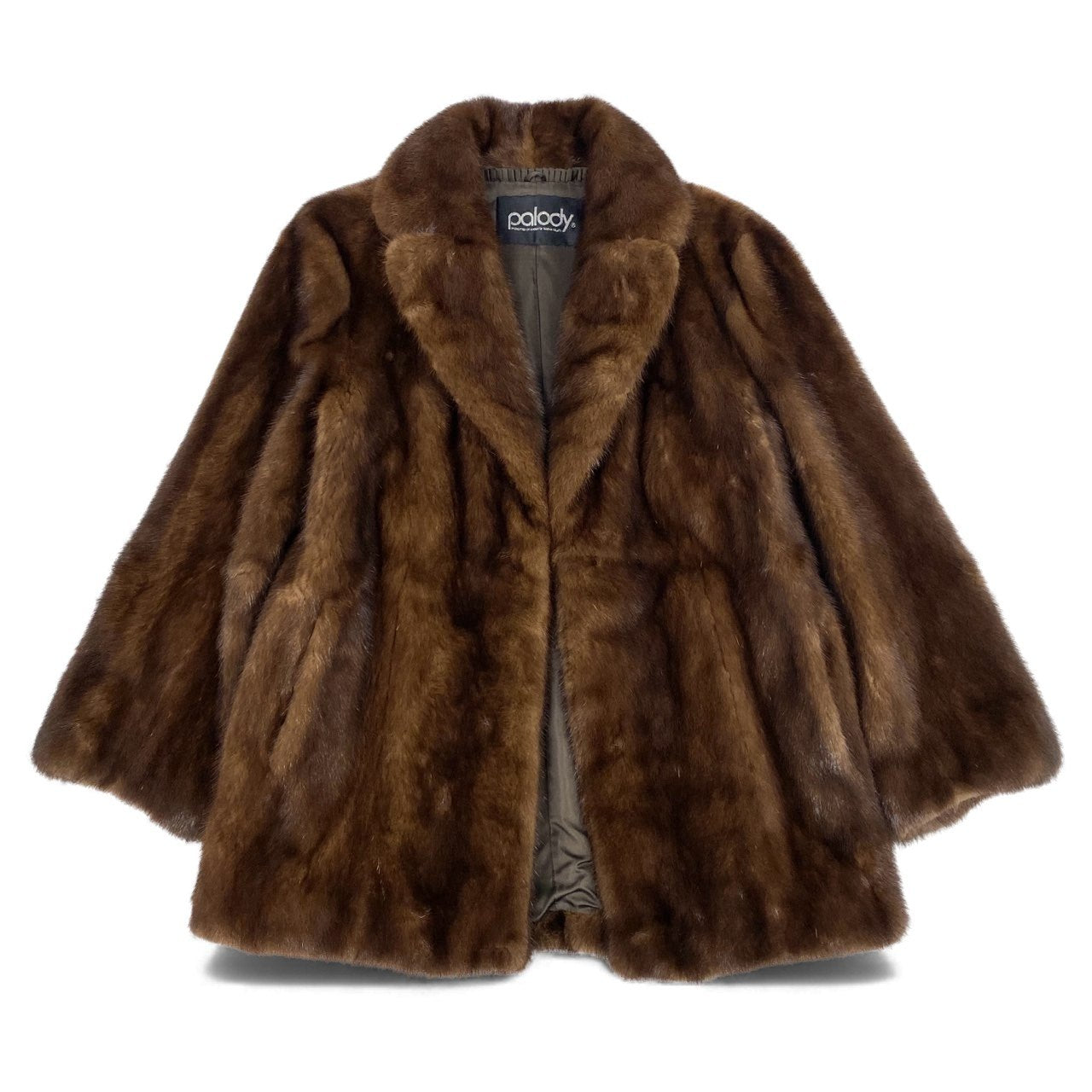 37L10 palody MITSUKOSHI 三越 デミバフミンク ロングコート サイズ9号 ブラウン 本毛皮  MINK FUR ポケット有t18r