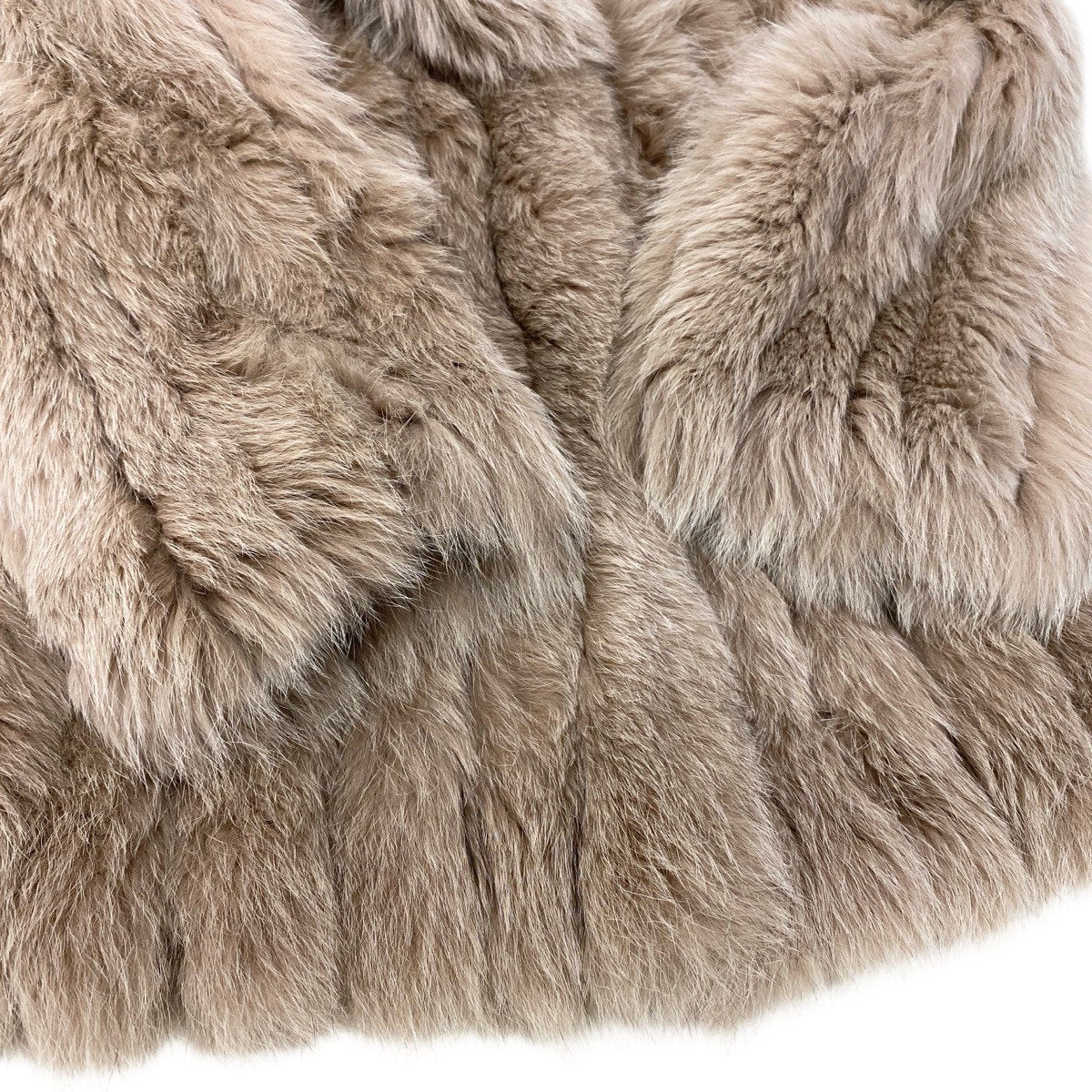 78h8 染め フォックスファー コート サイズF ベージュ 本毛皮 Dyed Fox Fur Coat Beiget18r