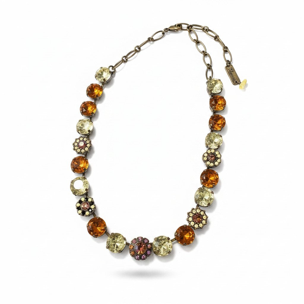h11 ⑦ 《美品》 Mariana マリアナ 天然石 × クリスタル ビジュー イエロー オレンジ アクセサリー ジュエリー アンティークt18r