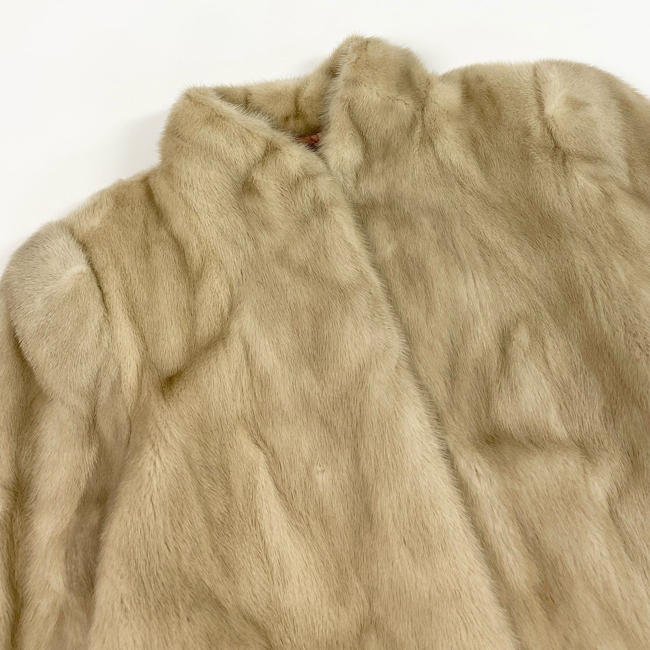 6a21 パールミンク ファーコート サイズ13 ホワイト 本毛皮 Pearl Mink Fur Coat ポケット有t18r