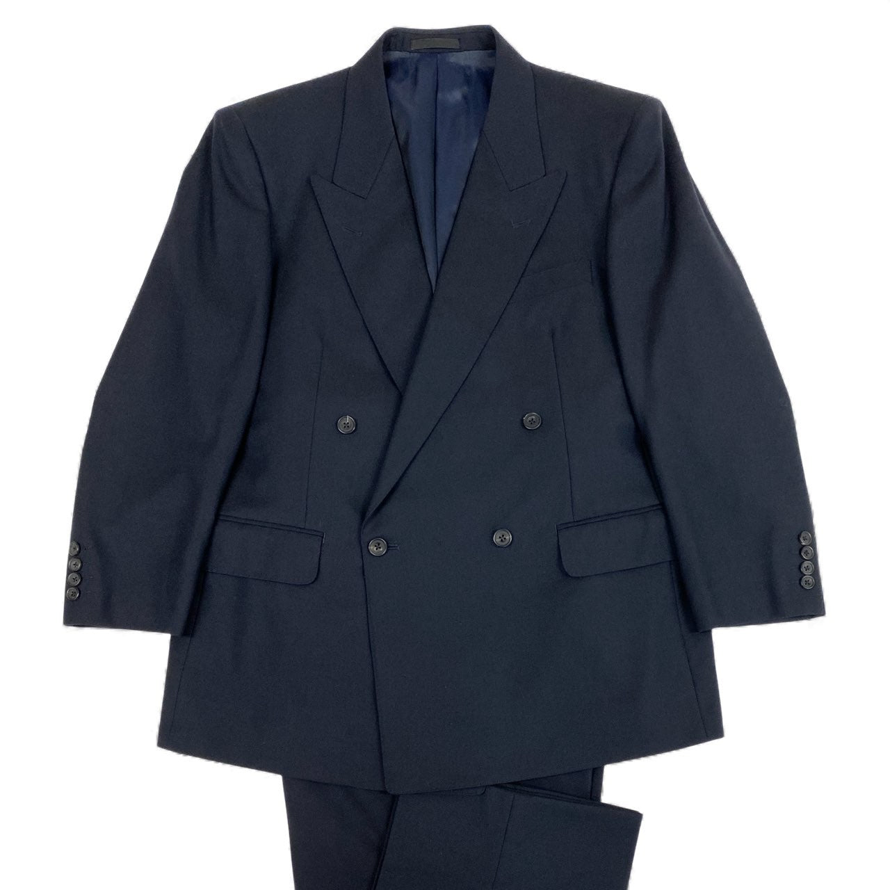 48L23 Burberry's バーバリーズ スーツセットアップ  ジャケット ダブルプレスト スラックス 日本製 BB5サイズ ネイビー メンズo07t