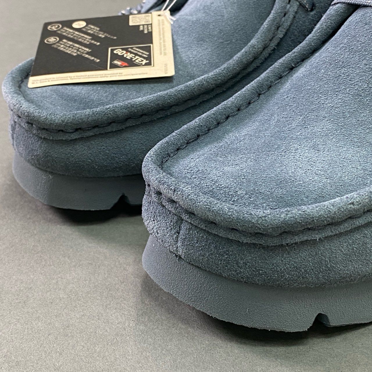 1c6 【未使用保管品】 タグ付 Clarks クラークス Wallabee GTX ワラビー GORE-TEX vibram ゴアテックス ビブラムソール チャッカブーツ シューズ 靴 25 ブルー スエード