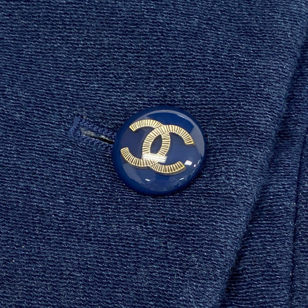 16k10 CHANEL シャネル ココマーク ダブルロングコート P53419V38061 34 インディゴ ブルー デニム 裏地刺繍t18r