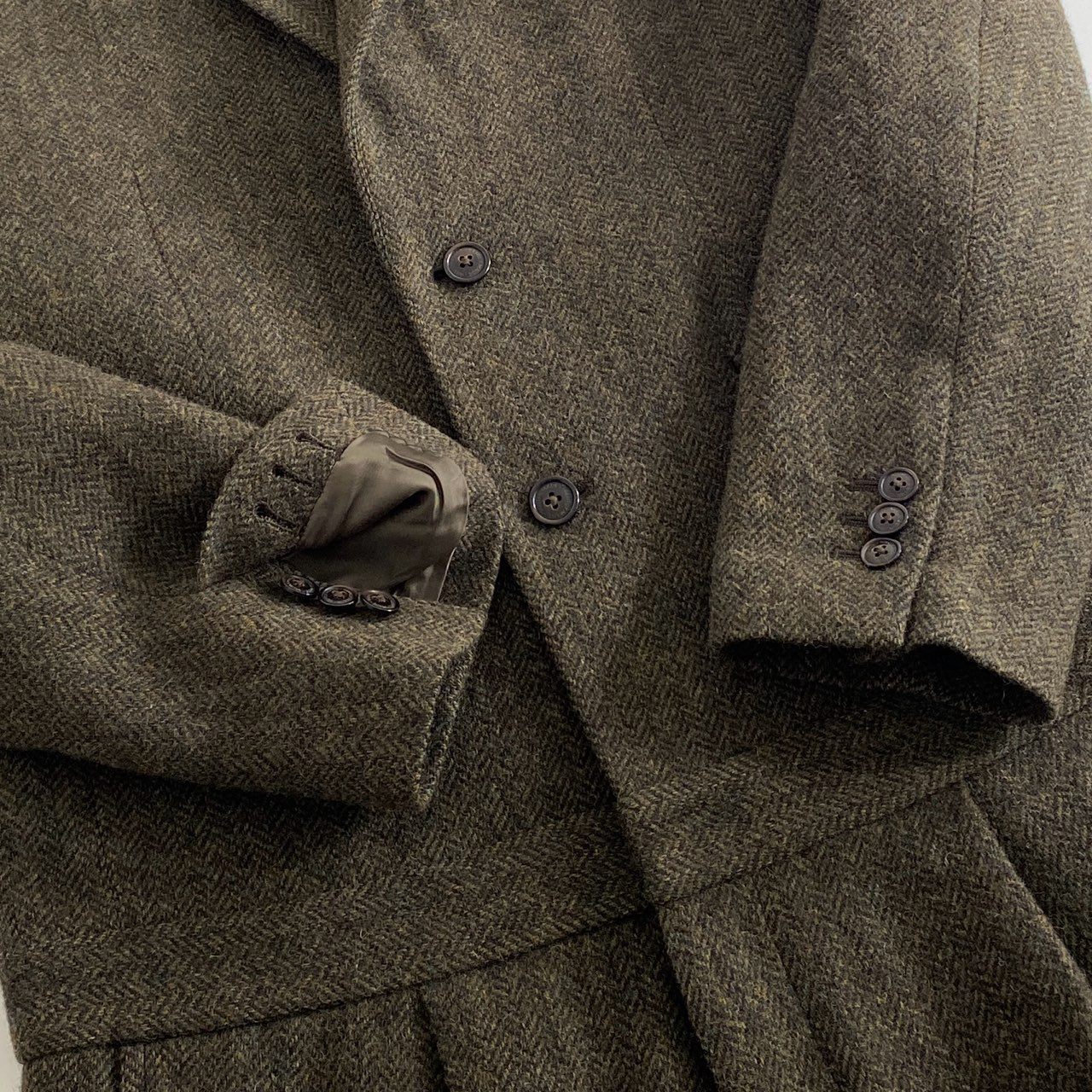 87i1 Mr.GENTLE MAN ミスタージェントルマン JUMPSUIT TAILORED ジャンプスーツ テーラード MG14F-AL02 L カーキ TWEED MOSS