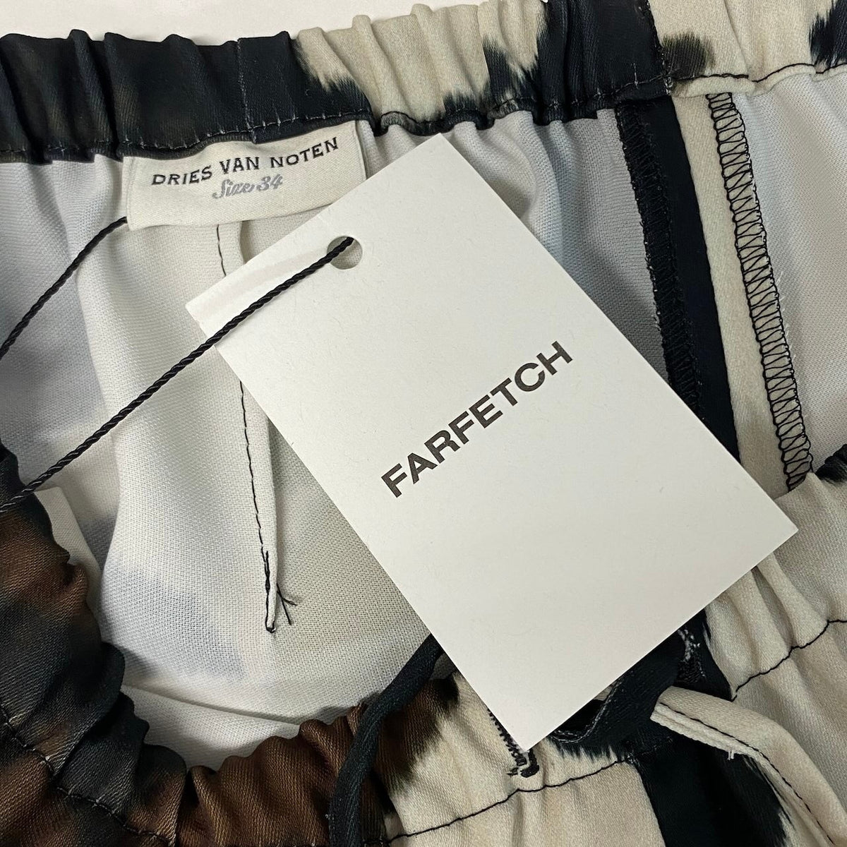 j29 【新品保管品】DRIES VAN NOTEN カウプリント ワイドイージーパンツ ボトムス  34サイズ マルチカラー ポリエステル100％ レディース 女性用u02t