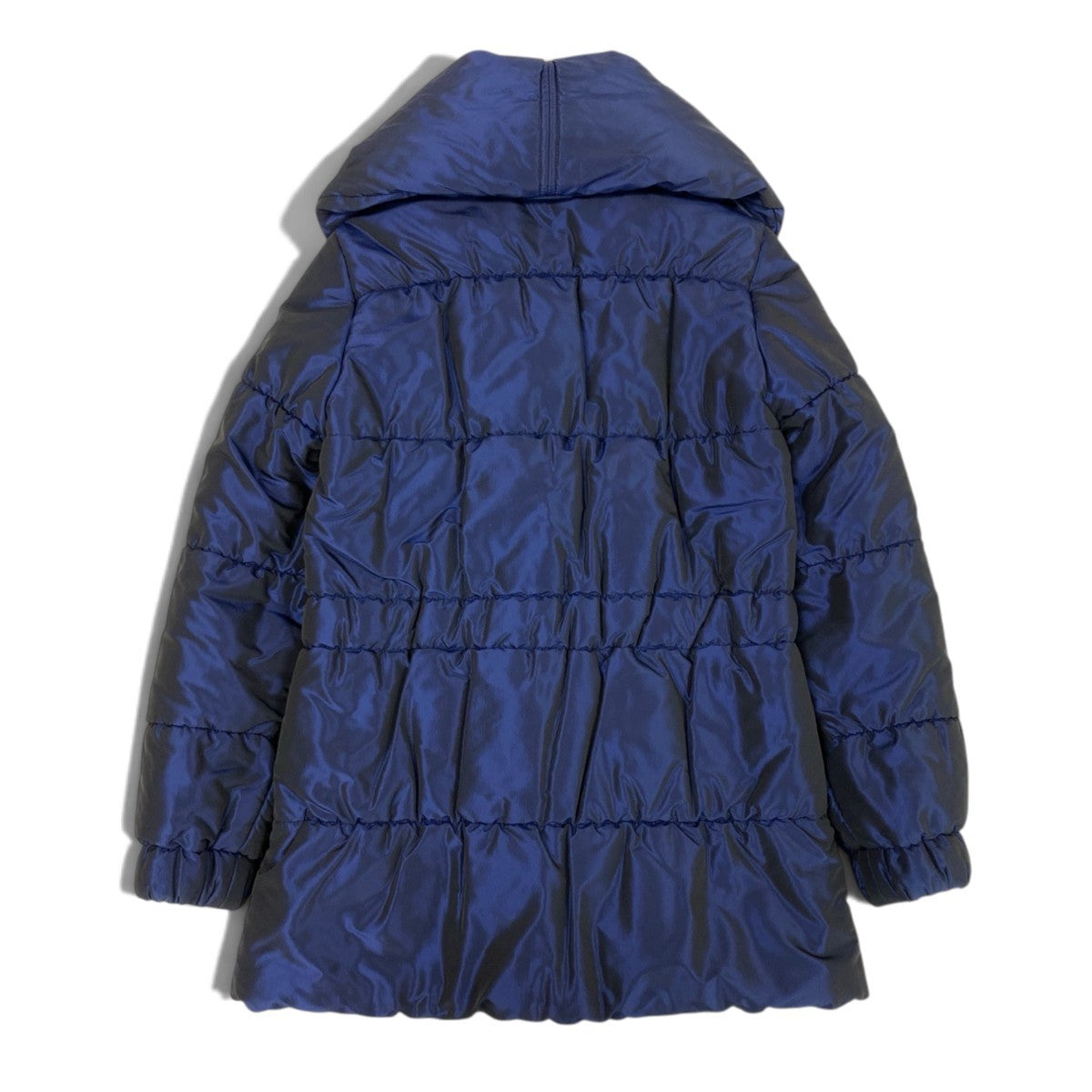 Ei4 【美品】 VALENTINO ROMA ヴァレンティノ シルク混 パファージャケット ボリュームネック サイズ40/4 ネイビー レディースk02i