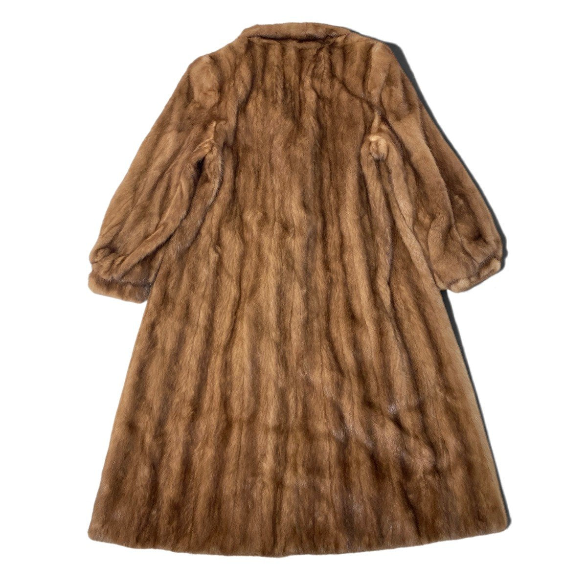 73i19 デミバフミンク ロングコート 丈110cm サイズF 茶系 本毛皮 Mink Fur Long Coat リアルファーt18r