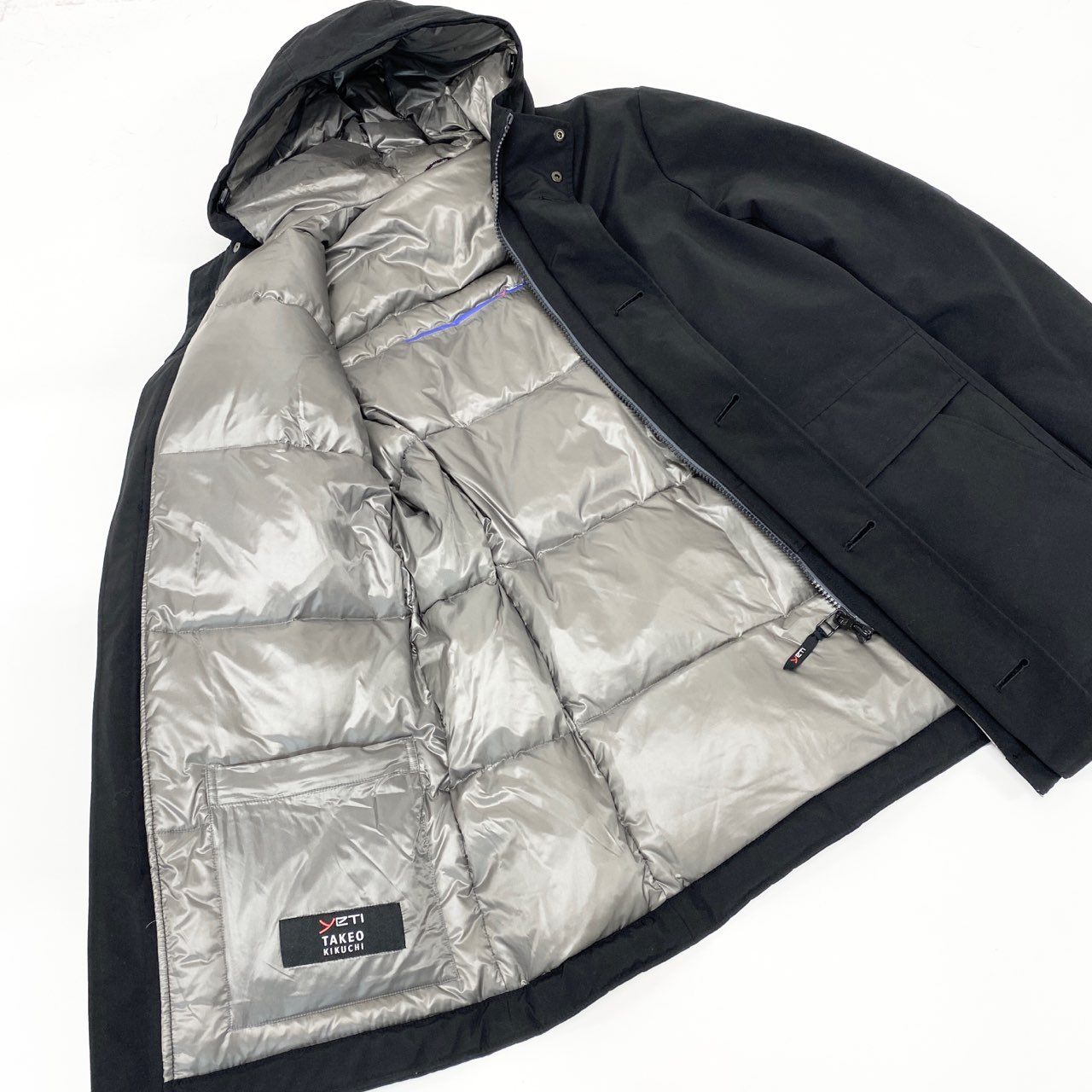 78L9 yeti TAKEO KIKUCHI イエティ タケオキクチ ダウンコート アウター フード付き 防寒 4 ブラック メンズ 紳士服u02t