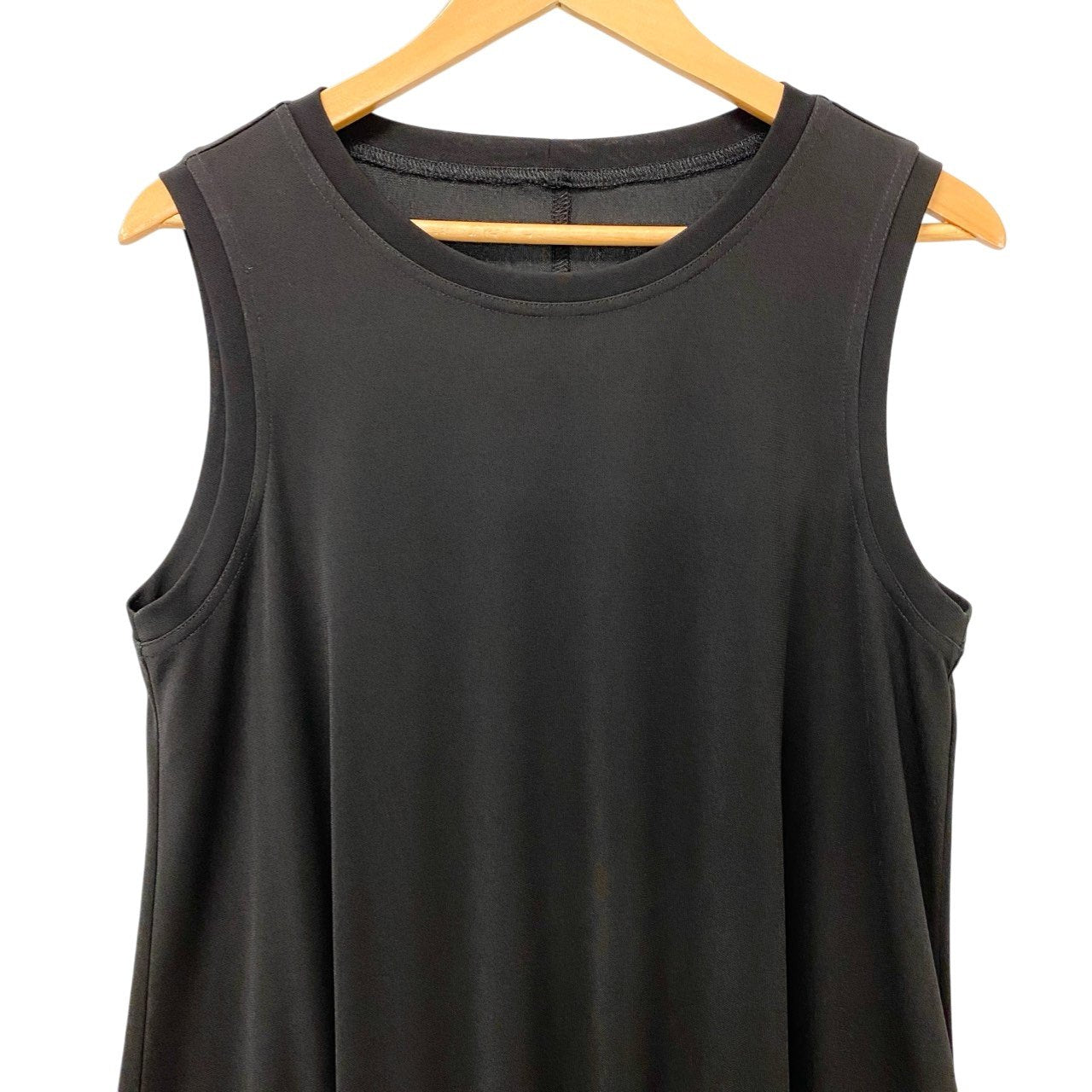 15c2 TOKUKO 1er VOL ＊J トクコプルミエヴォル ノースリーブワンピース 裾フリル ドットチュール 水玉模様 レディース 女性服日本製 サイズ9 ブラックu02t