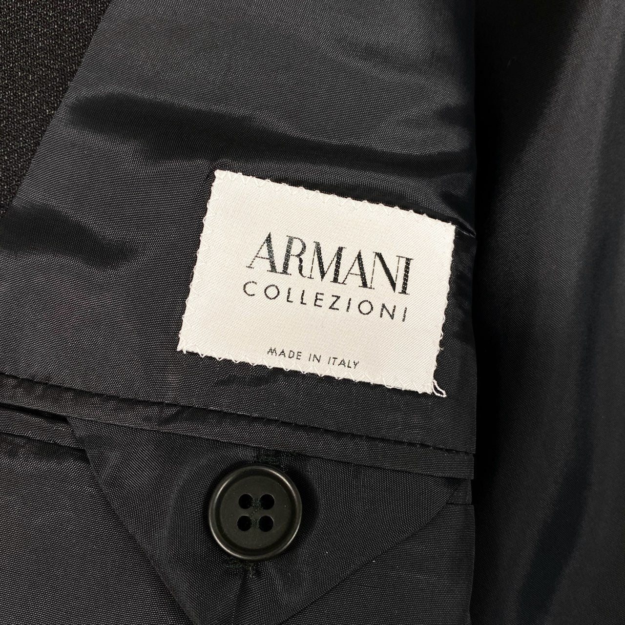 3d15 ARMANI COLLEZIONI アルマーニコレッツォーニ セットアップスーツ シングルスーツ フォーマル ビジネス サイズ54/R ブラック 無地 メンズ 紳士服o07t