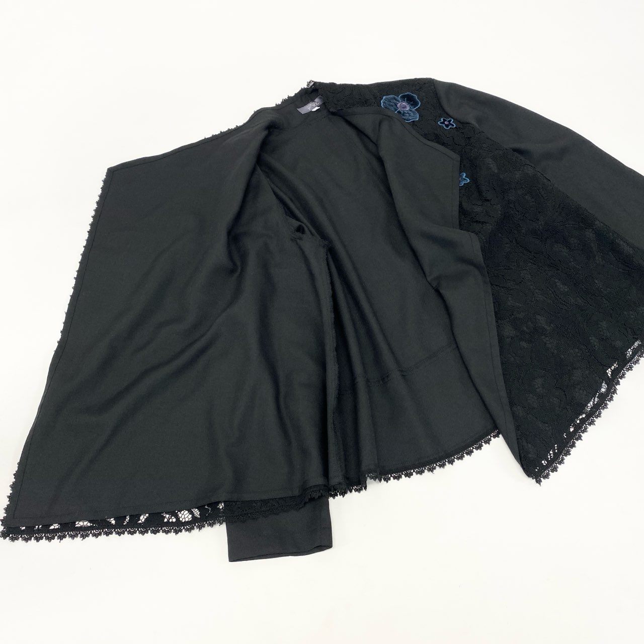 52k23 TOKUKO 1er VOL トクコプルミエヴォル レースジャケット フラワーモチーフ 花柄 アップリケ スパンコール装飾 レディース 女性用 9 ブラックu02t