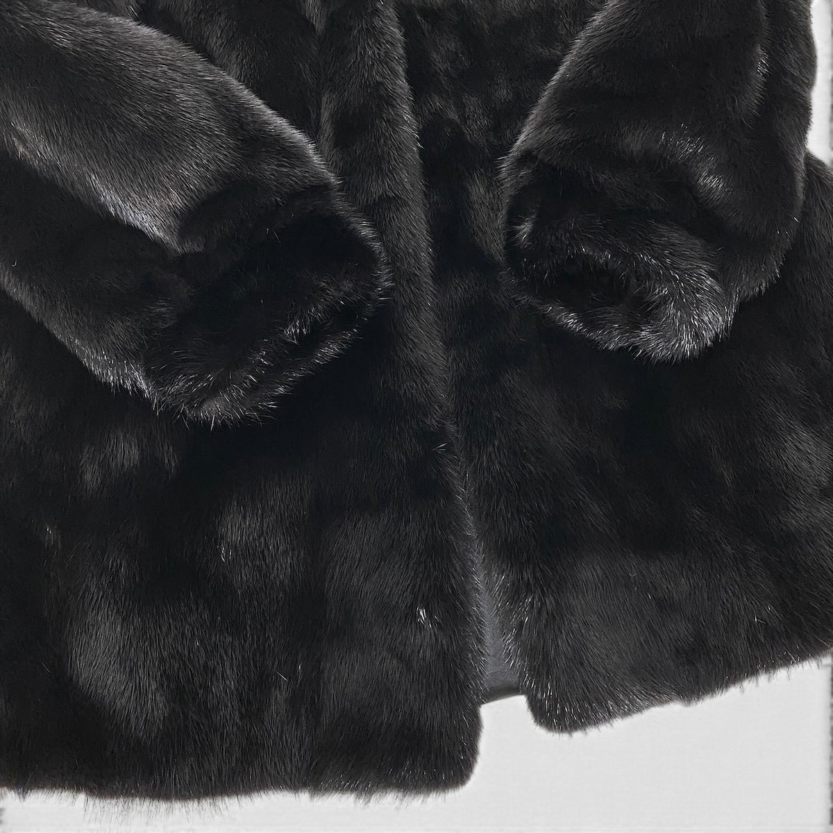 12i21 ダークミンク ファーコート サイズF ブラック 最高級本毛皮 Dark Mink Fur Coat リアルファーt18r