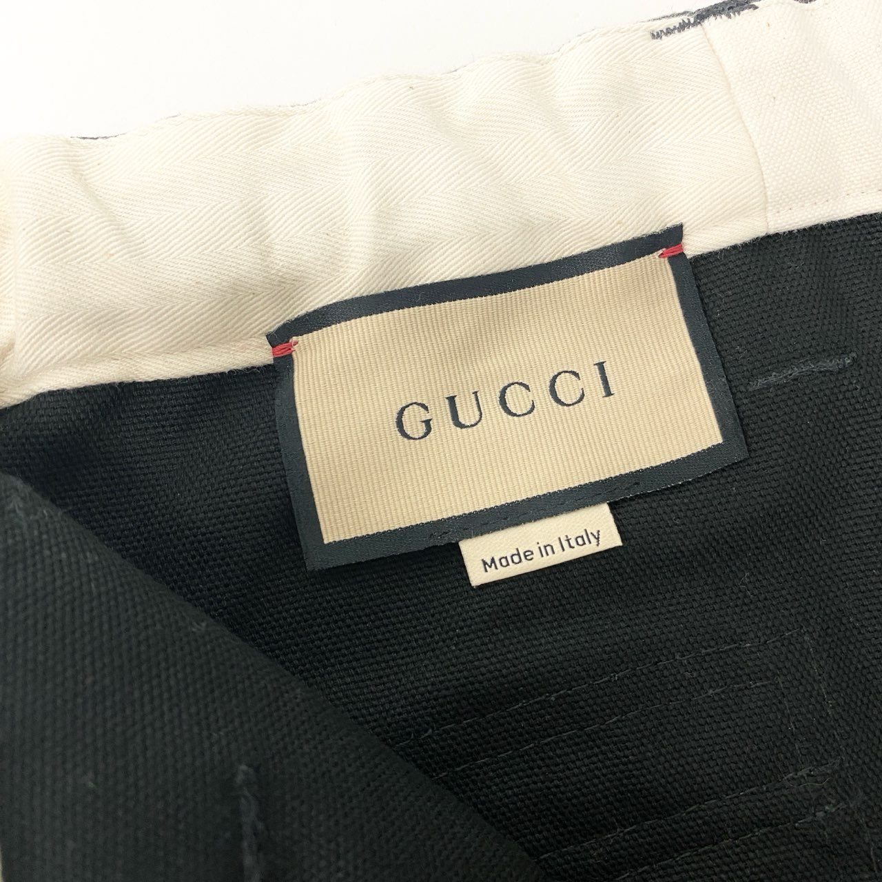 Ic5 【新品保管品】GUCCI グッチ センタージップパンツ コットンパンツ ボトムス 42サイズ ブラック コットン100％ レディース 女性用o07t