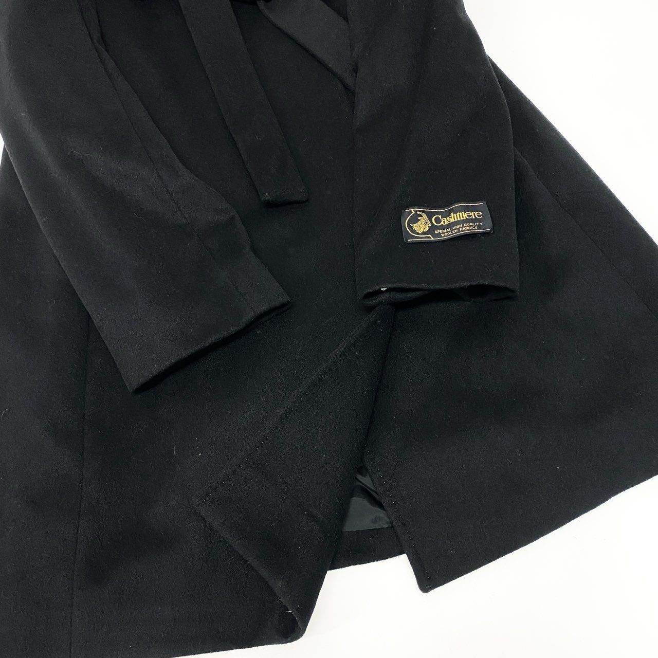 42b7 《極美品》定価 28万 KANSAImpact フォックスファー カシミヤ100％ ロングコート サイズL ブラック Fox Fur Cashmere Long Coat タグ付t18r