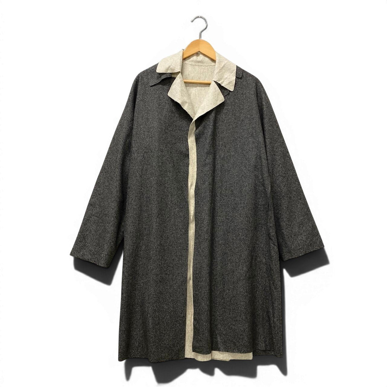 29e18 【美品】DUSAN ドゥサン カシミヤロングコート レイヤードコート イタリア製 XSサイズ グレー カシミヤ100％ メンズ 男性用u02t