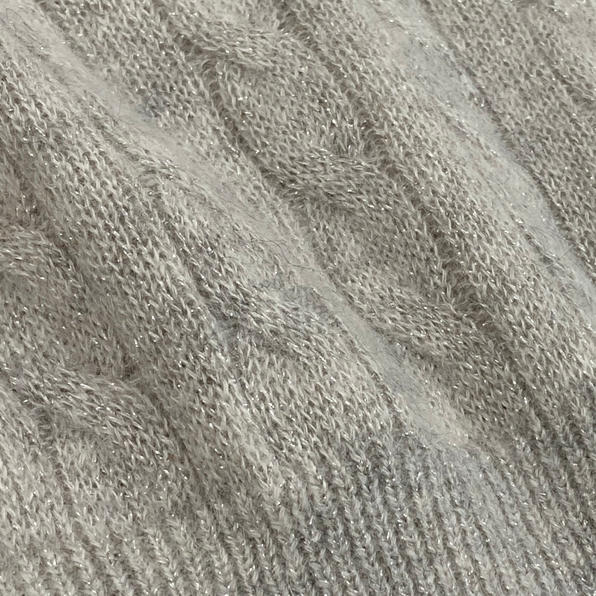 6g2 《美品》 BRUNELLO CUCINELLI ブルネロクチネリ モヘア ラメニット セットアップ パーカー サイズXS ホワイトグレーt18r