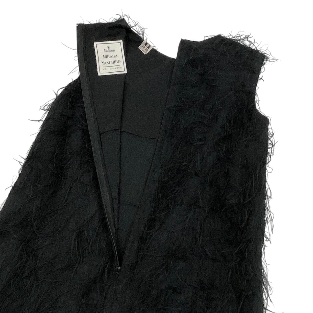Ac24 定価￥60,500 Maison Mihara Yasuhiro メゾンミハラヤスヒロ フェザーライク ジャカードファブリックドレス Dress サイズ38 ブラック ワンピースt18r