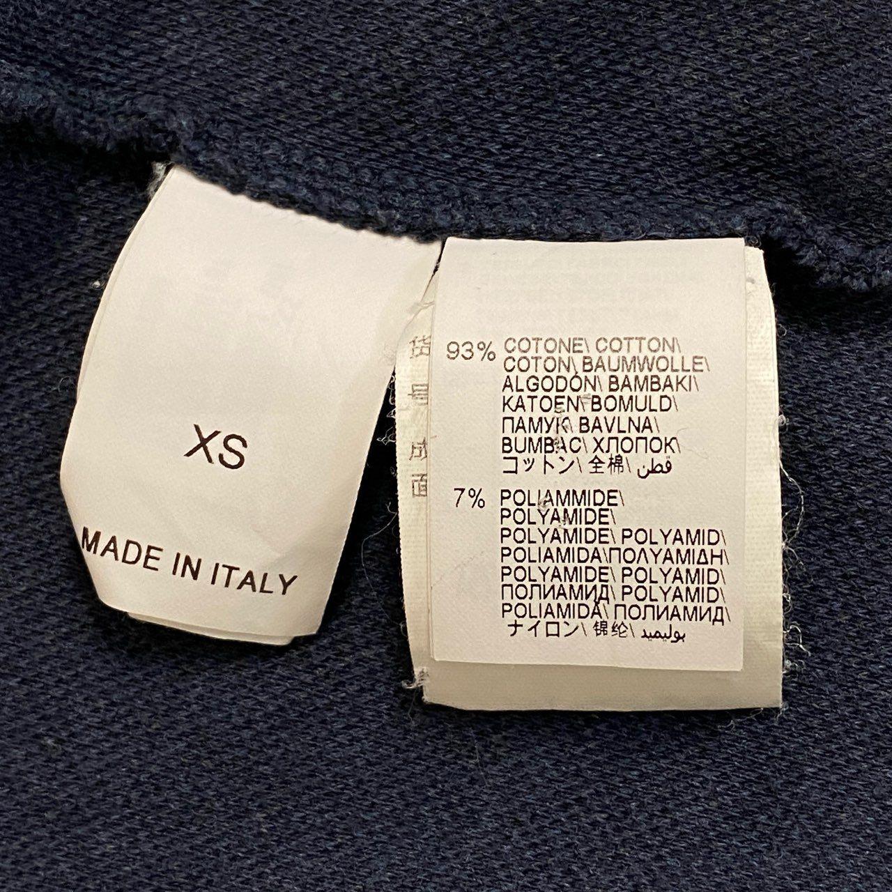 68b11【美品】BRUNELLO CUCINELLI ブルネロクチネリ ダブルジップフーディー パーカー イタリア製 XSサイズ ネイビー メンズ 男性用k02i