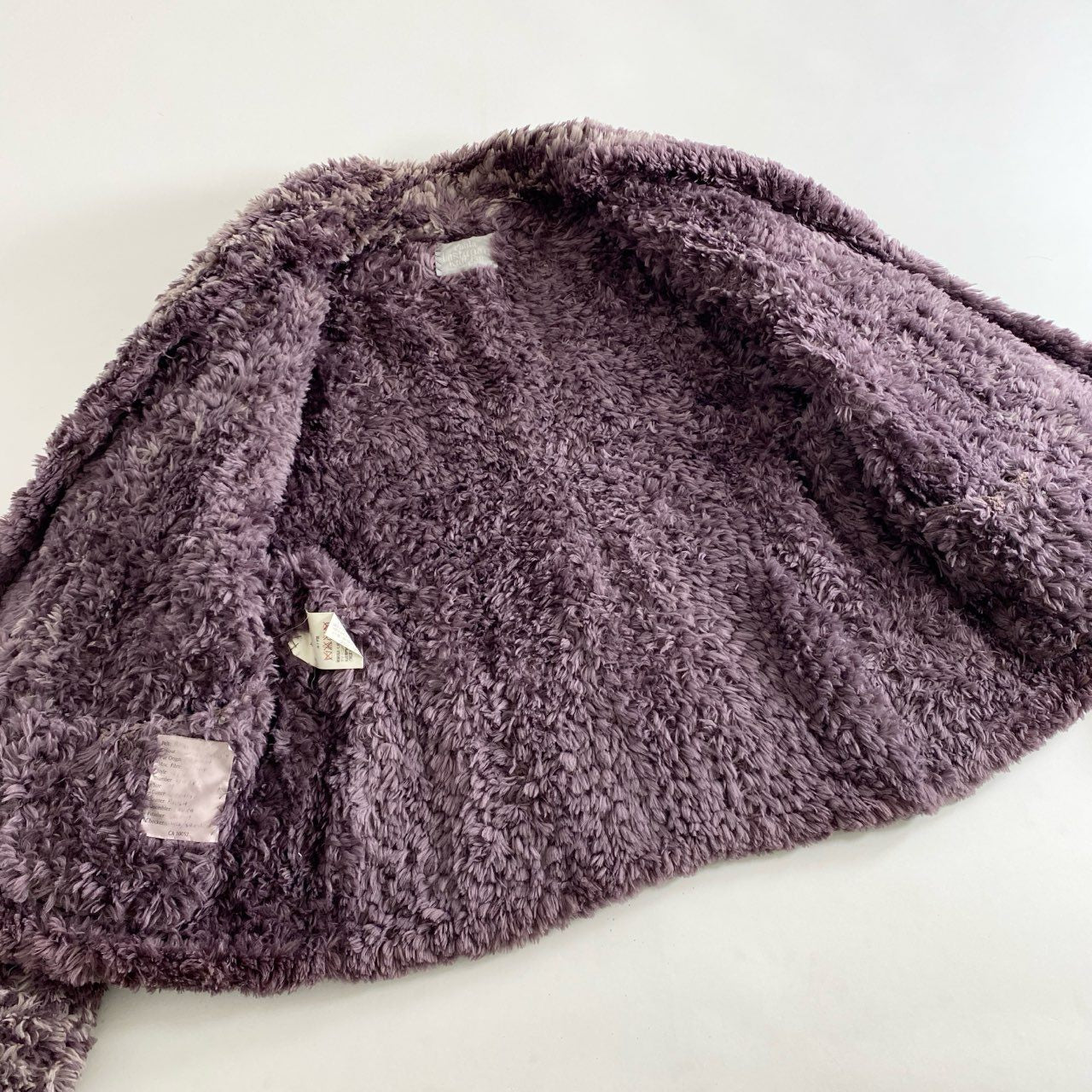 46h8 カナダ製 Paula Lishman Knit Fur ポーラリッシュマンニットファー  サイズM パープル ビーバーヤーン 毛皮コート ビーバーブレート レディース