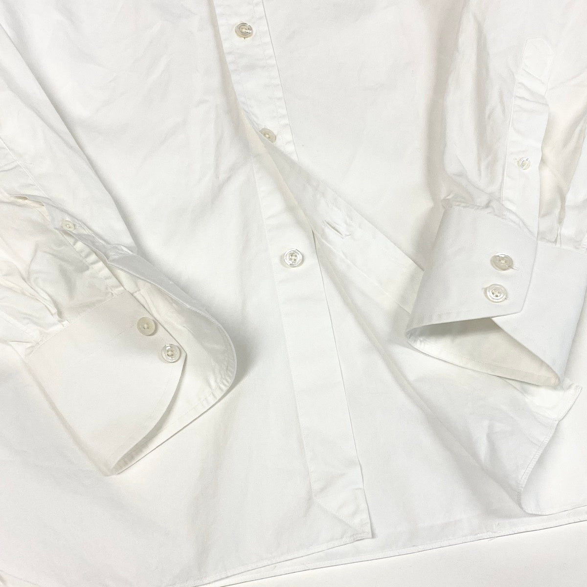 84e29④ TOM FORD トムフォード 長袖シャツ コットンシャツ ビジネス サイズ 39-15 1/2 無地 ホワイト コットン100％ メンズ 紳士服u02t