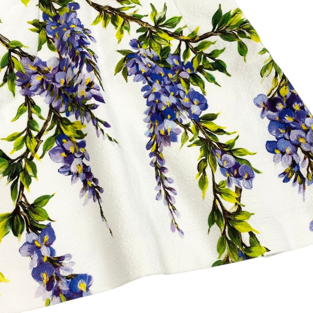 i18 【美品】DOLCE&GABBANA 台形スカート ベルトデザイン 藤の花 38サイズ マルチカラー レディース 女性用k02i