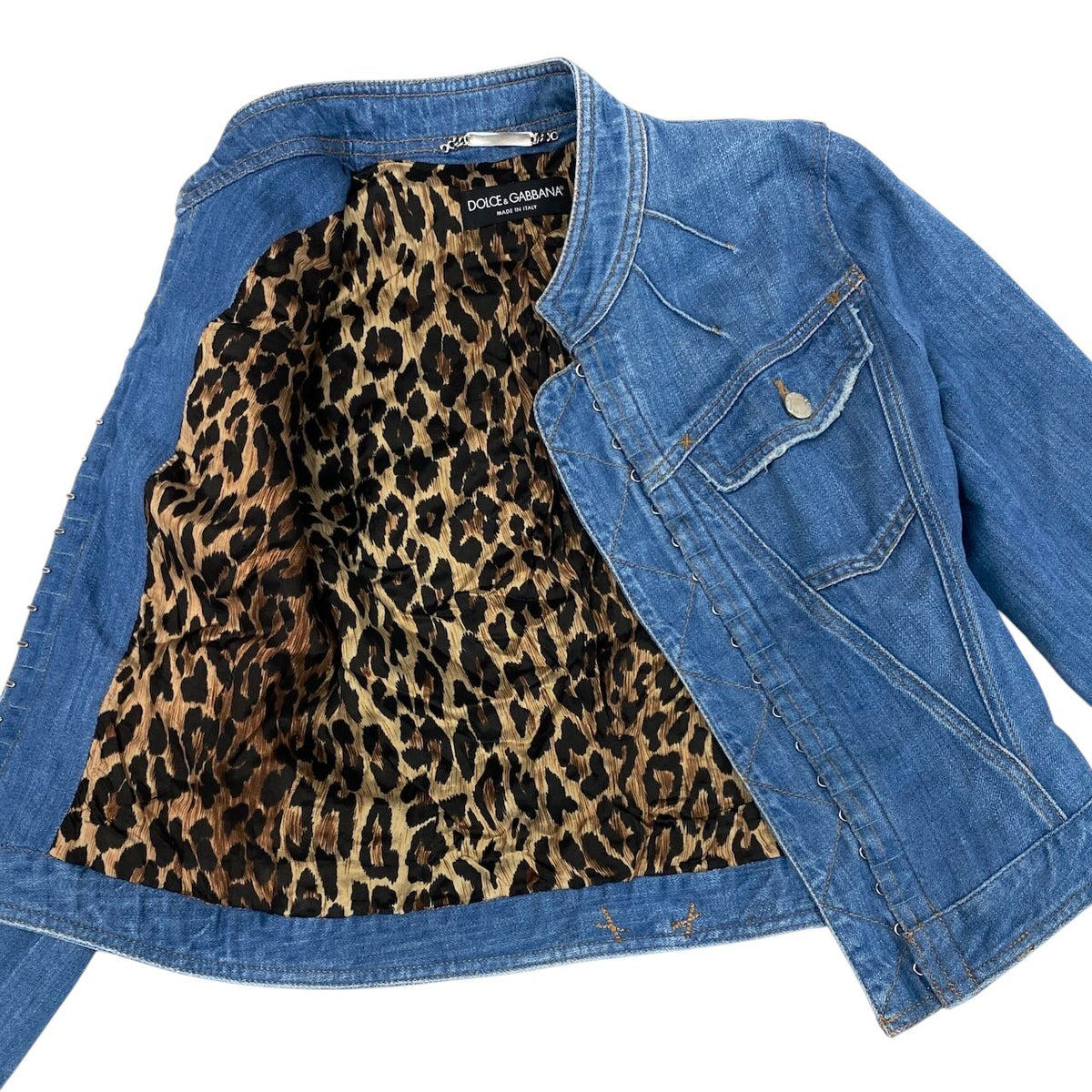 i18 DOLCE＆GABBANA デニムジャケット フィットジャケット イタリア製 ブルー コットン100％ レディース 女性用u02t