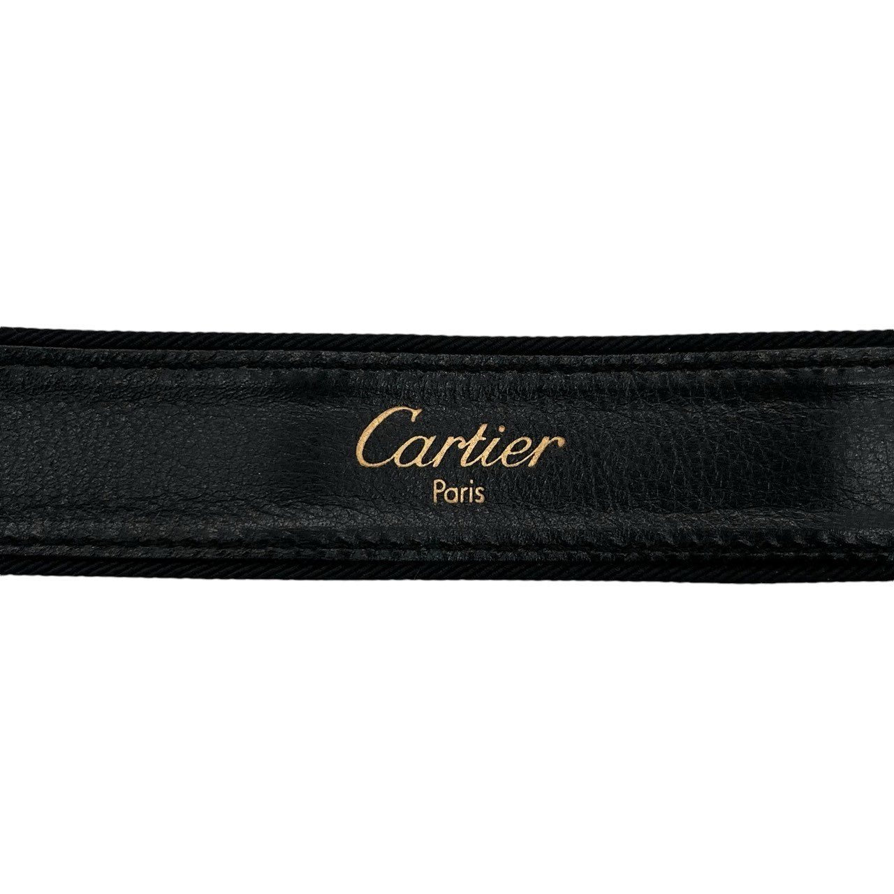 《美品》 must de Cartier マスト ドゥ カルティエ パンテール ゴールド金具 レザーベルト S ブラック Leather イタリア製 箱有