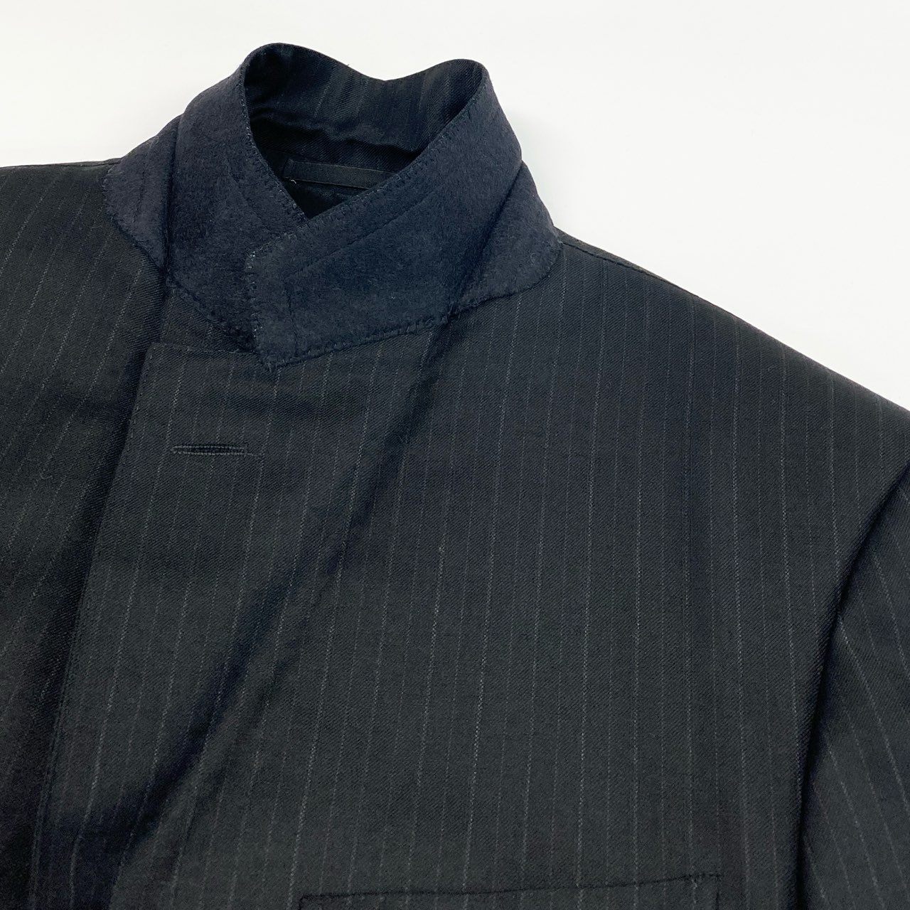 22a23 Ermenegildo Zegna エルメネジルドゼニア シングルスーツ セットアップ ビジネス ストライプ 2242RG 50 ブラック ウール メンズu02t