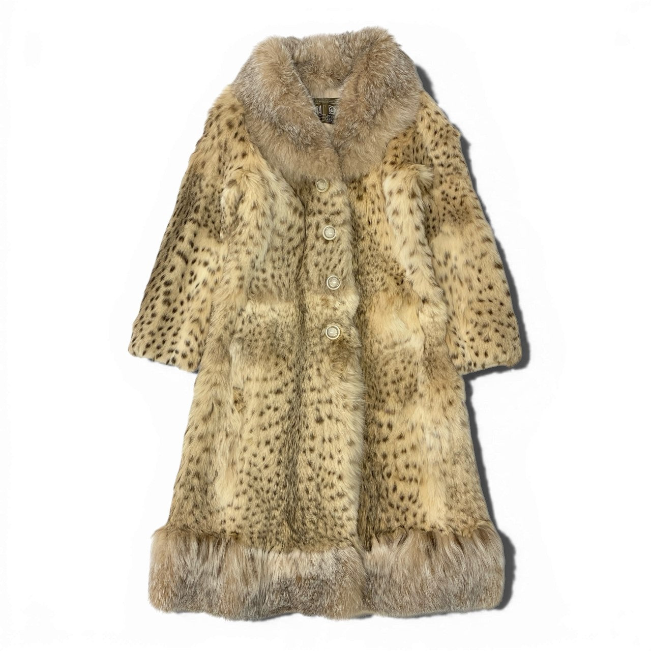 67a24 《超希少》 EMBA エンバ リンクスキャット 超ロングコート サイズF 最高級本毛皮 Lynx Cat Long Coat ボブキャット Bobcatt18r