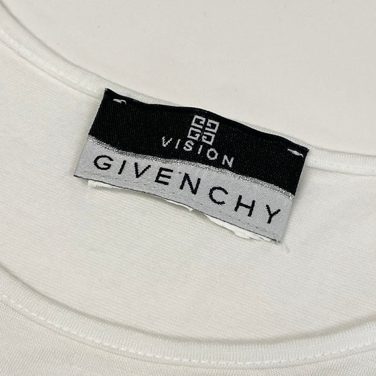 Ic27 GIVENCHY ジバンシー 半袖Tシャツ スリーブブランドロゴ ストレッチ素材 トップスカットソー イタリア製 ホワイト レディース 女性用u02t