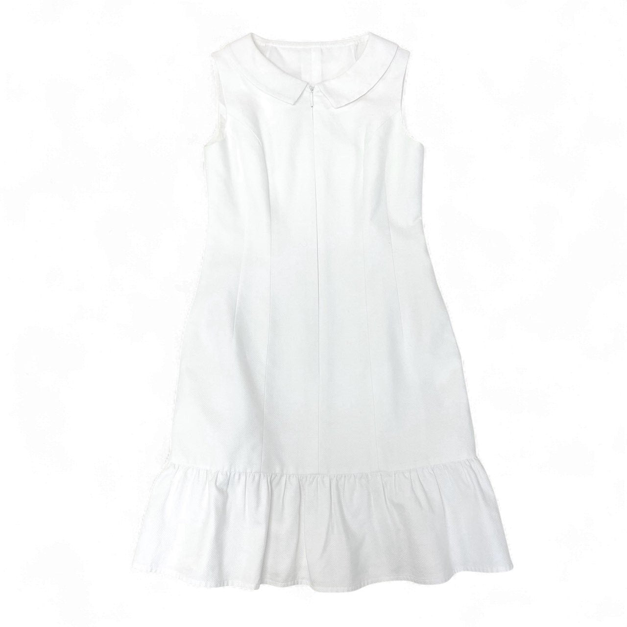 58k22 Rene ルネ 襟付き コットンピケ ノースリーブワンピース サイズ34 ホワイト レディース 女性用 トップスk02i