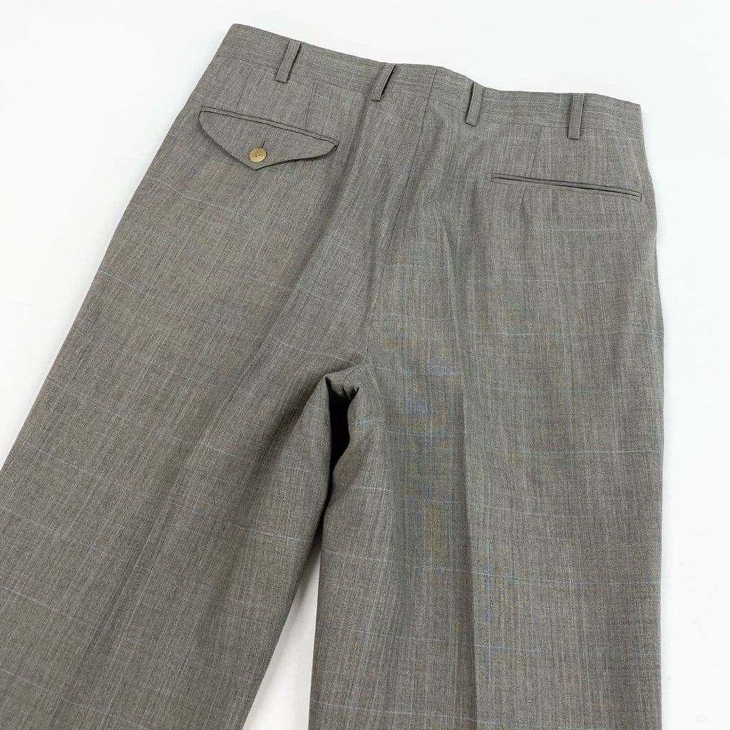 52l24 BURBERRY バーバリー スーツセットアップ テーラードジャケット シングルジャケット スラックス チェック AB4サイズ グレー ウール100％ メンズo07t