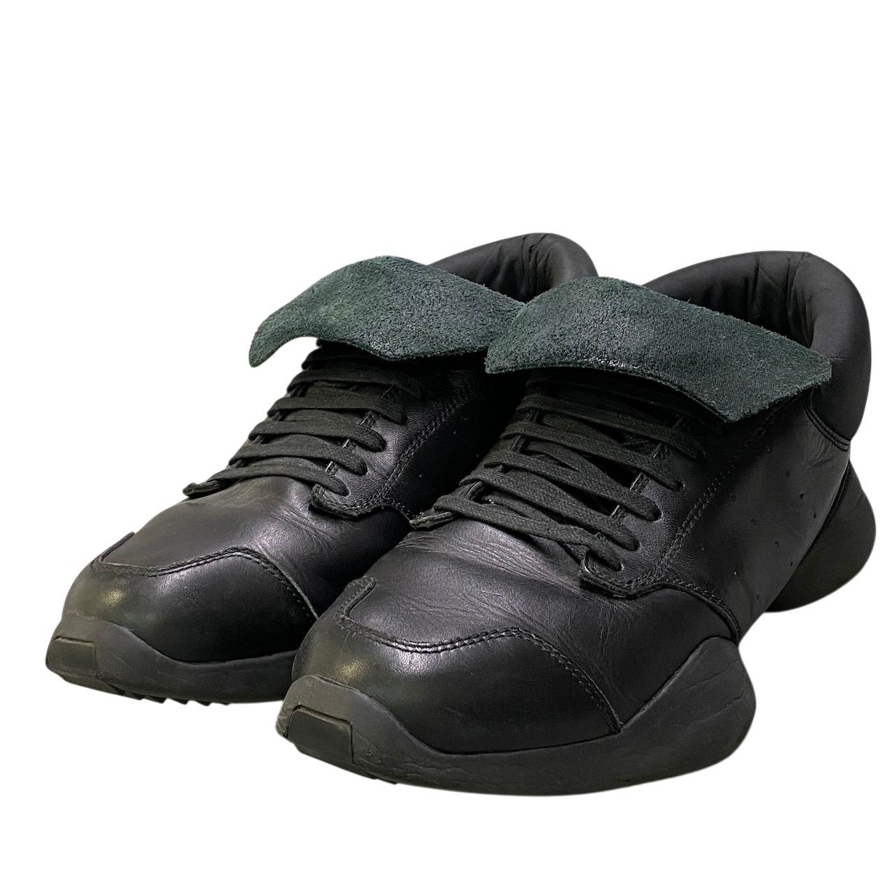 2e16 adidas × Rick Owens アディダス リックオーウエンス ランナー トリプルブラック スニーカー シューズ AQ2825 28サイズ ブラック レザー メンズ 男性用k02i