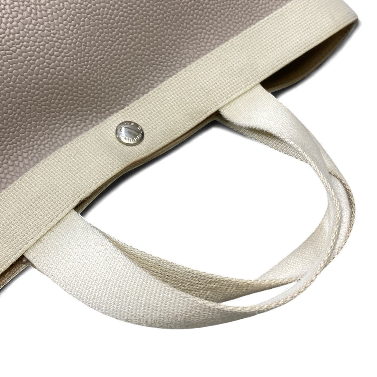 bk18 Herve Chapelier エルベシャプリエ 705GP 舟形ハンドバッグ 鞄 グレー系 レザー×キャンバス レディースu02t