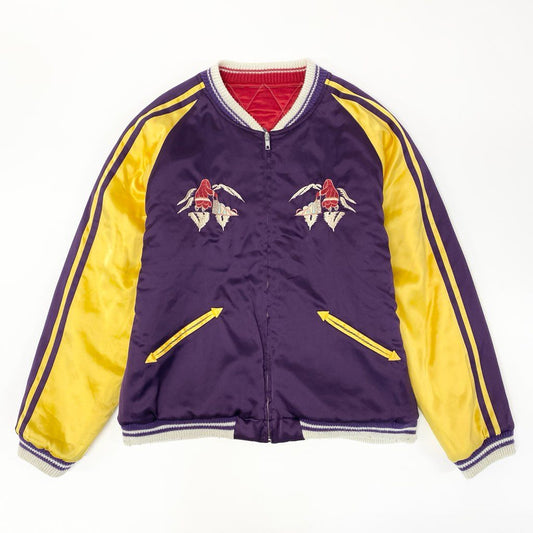 22l28 SAPEur サプール スーベニアジャケット スカジャン リバーシブル 名古屋限定 XLサイズ パープル イエロー マルチカラー メンズo07t