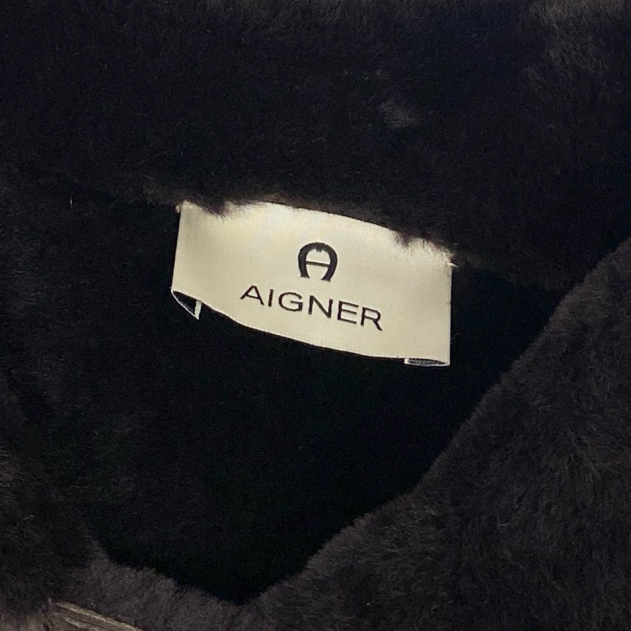 60l16 AIGNER アイグナー ムートンコート ロングコート レザーコート ダブル 46 ブラウン ムートン レディース イタリア製u02t