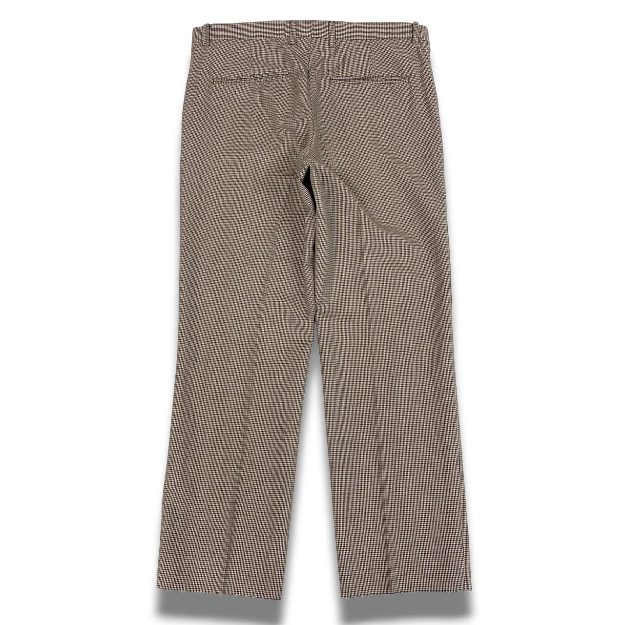 Ec2　《美品》 GUCCI グッチ 近年 ハウンドトゥース スラックスパンツ トラウザーズパンツ 814299 サイズ48 ブラウン系 ウール メンズu02t