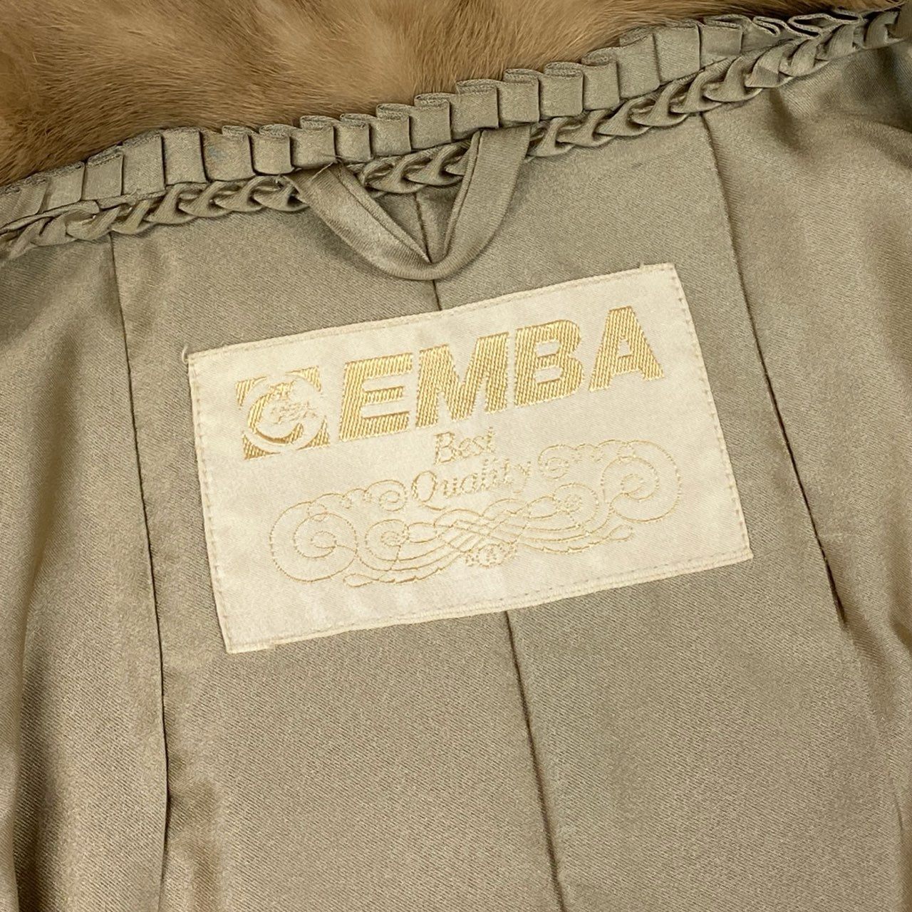 43a21 EMBA エンバ パステルミンク ファーコート サイズ11 ベージュ 本毛皮 Pastel Mink Fur Coatt18r
