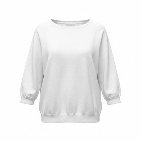 75b26 FABIANA FILIPPI ファビアナフィリッピ 七分袖カットソー リネン混カットソー トップス Mサイズ ホワイト レディース 女性用u02t