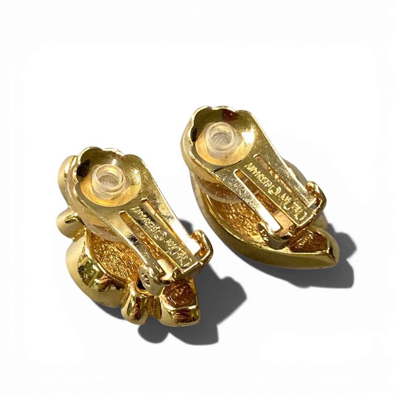 c3 Christian Dior クリスチャンディオール ビジュー イヤリング グリーン ゴールド 両耳 ラインストーン Bijou Luxury Earringt18r