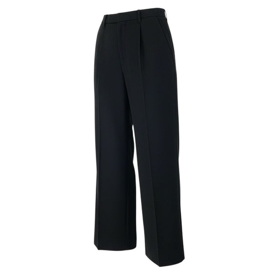 6a9 【美品】HERMES エルメス スラックス ウールパンツ ワイドパンツ ボトム 36サイズ ブラック ウール100％ レディースu02t